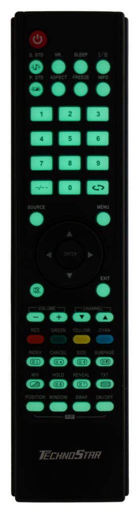 SH-50D 50 button OEM remote control Sample 4 with Glow Keys Activated
