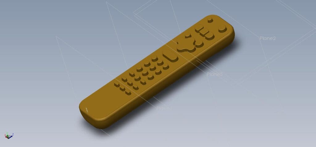 3D Rendering of a custom remote control enclosure